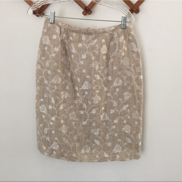 Philippe Adec Paris Neiman Marcus Skirt 8 Natural - Picture 2 of 7